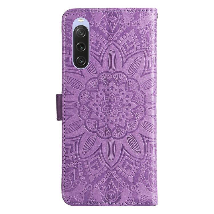 For Sony Xperia 10 V Embossed Sunflower Leather Phone Case