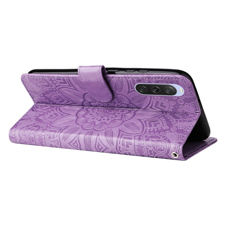 For Sony Xperia 10 V Embossed Sunflower Leather Phone Case