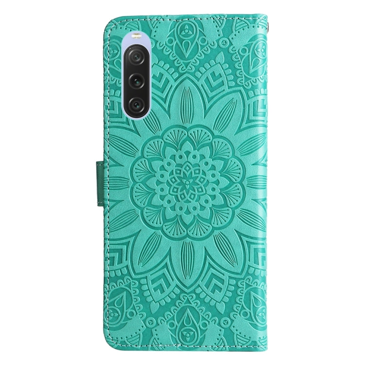 For Sony Xperia 10 V Embossed Sunflower Leather Phone Case