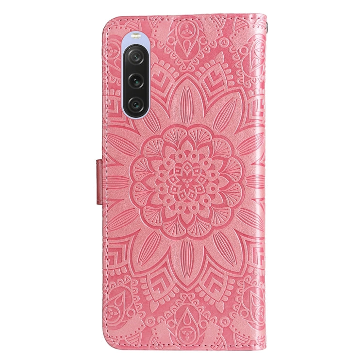 For Sony Xperia 10 V Embossed Sunflower Leather Phone Case