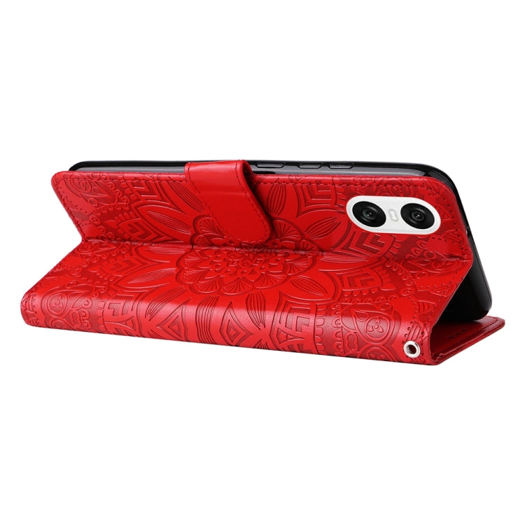 For Sony Xperia 10 VI Embossed Sunflower Leather Phone Case