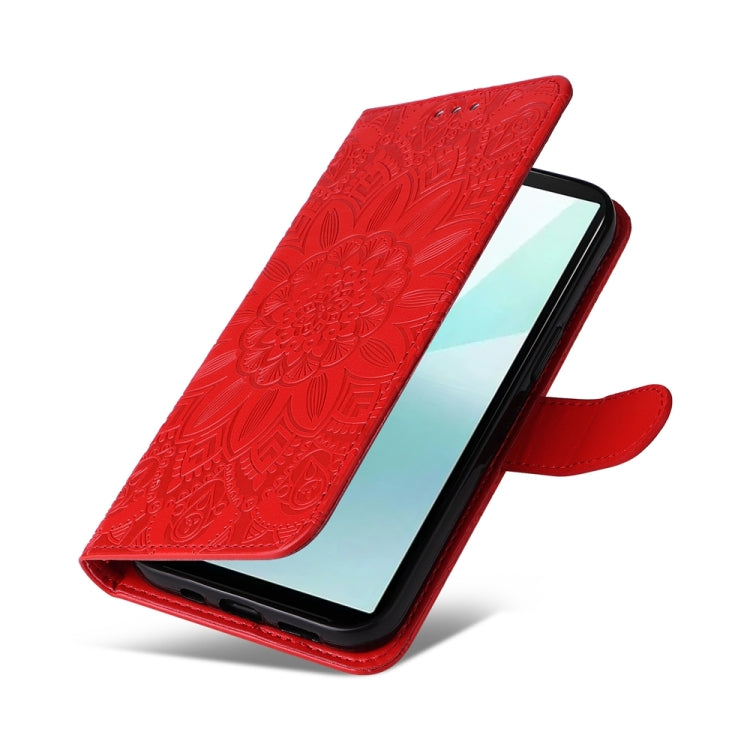 For Sony Xperia 10 VI Embossed Sunflower Leather Phone Case