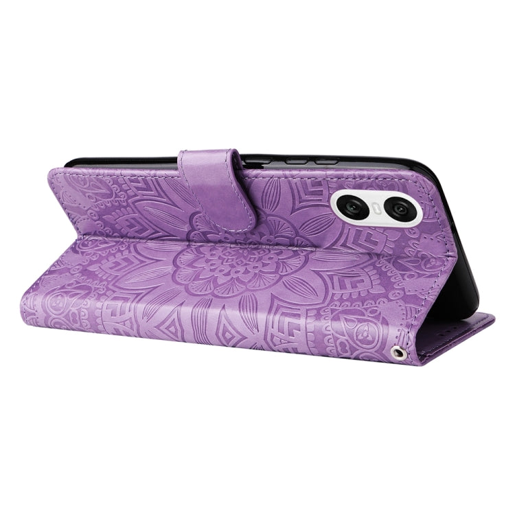 For Sony Xperia 10 VI Embossed Sunflower Leather Phone Case
