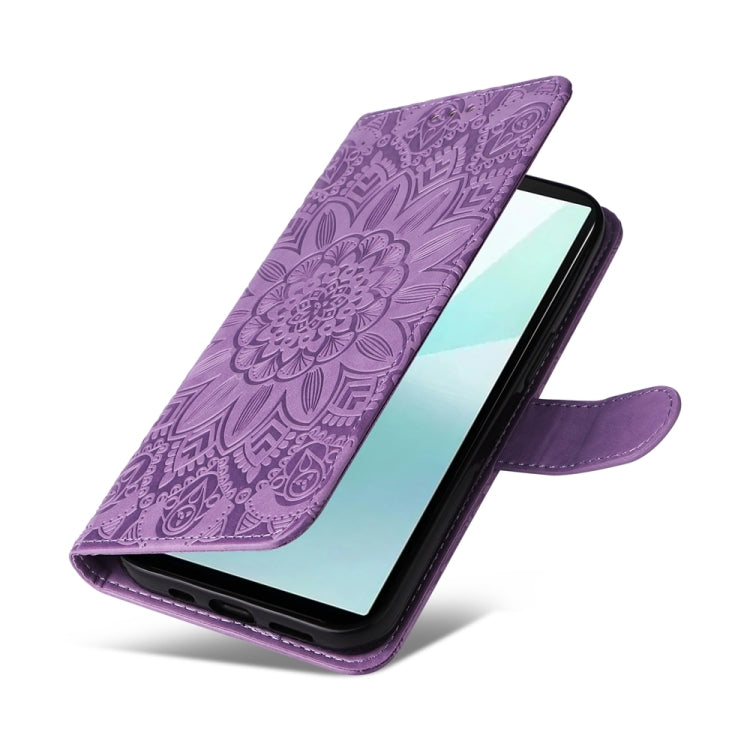 For Sony Xperia 10 VI Embossed Sunflower Leather Phone Case