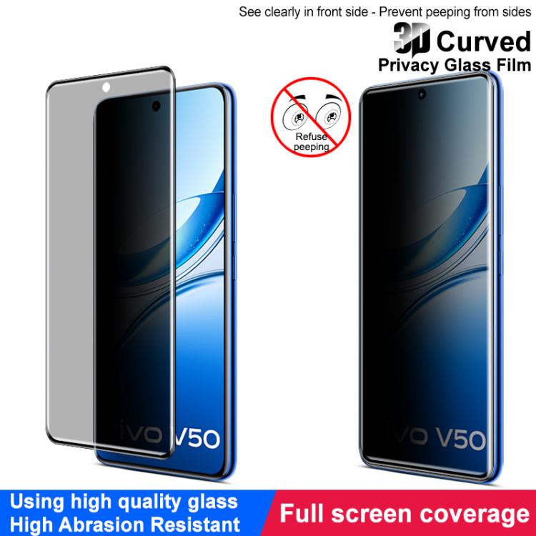 For vivo V50 5G imak 3D Curved Privacy Full Screen Tempered Glass Film