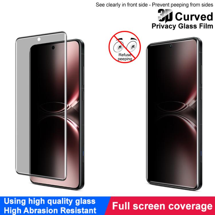 For vivo X200 Ultra 5G imak 3D Curved Privacy Full Screen Tempered Glass Film