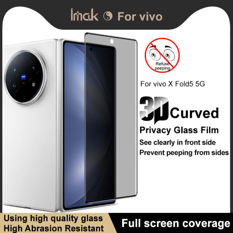 For vivo X Fold5 imak 3D Curved Privacy Full Screen Tempered Glass Film