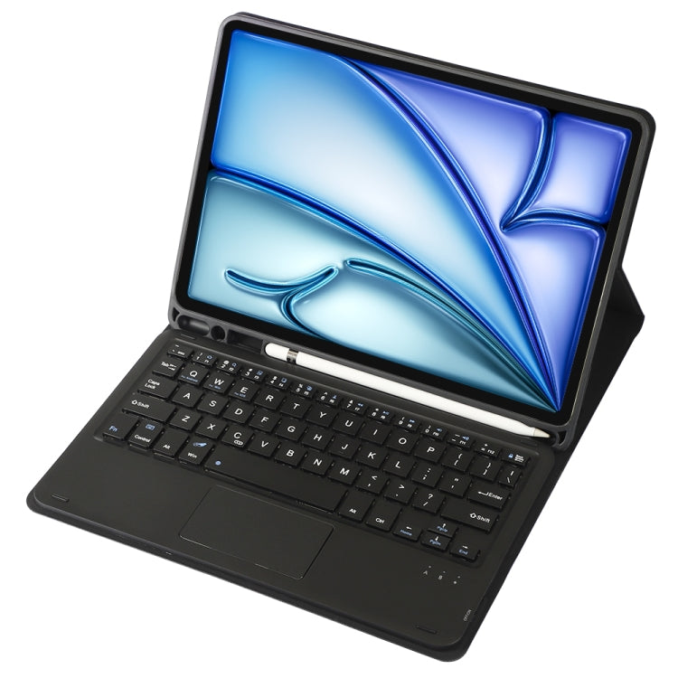 For iPad Air 11 2025 / 2024 / Air 5 10.9 / Air 4 A098B-A Detachable Ultra-Thin Bluetooth Touch Keyboard Leather Tablet Case with Pen Slot
