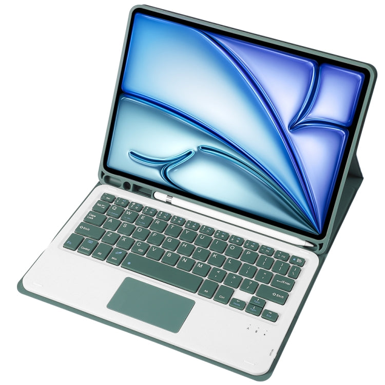 For iPad Air 11 2025 / 2024 / Air 5 10.9 / Air 4 A098B-A Detachable Ultra-Thin Bluetooth Touch Keyboard Leather Tablet Case with Pen Slot