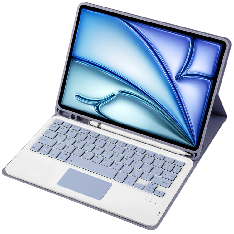 For iPad Air 11 2025 / 2024 / Air 5 10.9 / Air 4 A098B-A Detachable Ultra-Thin Bluetooth Touch Keyboard Leather Tablet Case with Pen Slot