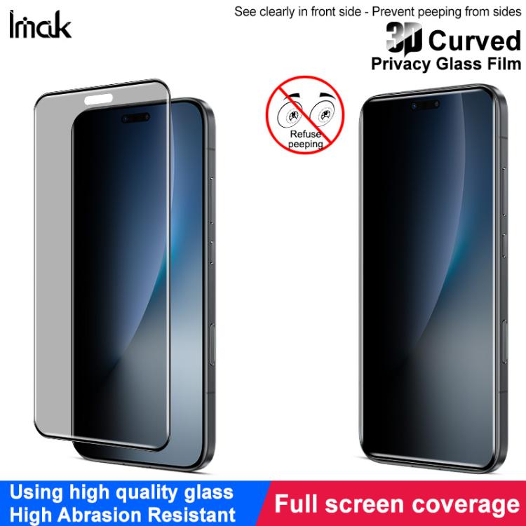 For Honor Magic8 Pro imak 3D Curved Privacy Full Screen Tempered Glass Film