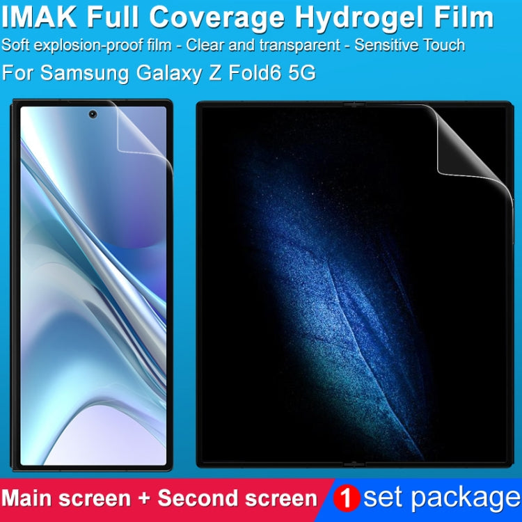 For Samsung Galaxy Z Fold6 1 Sets imak  Curved Full Screen Hydrogel Film  - Outer Screen + Inner Screen
