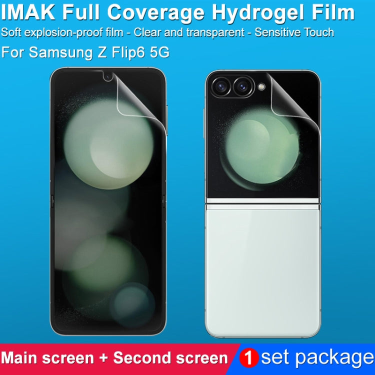 For Samsung Galaxy Z Flip6 1 Sets imak  Curved Full Screen Hydrogel Film  - Outer Screen + Inner Screen
