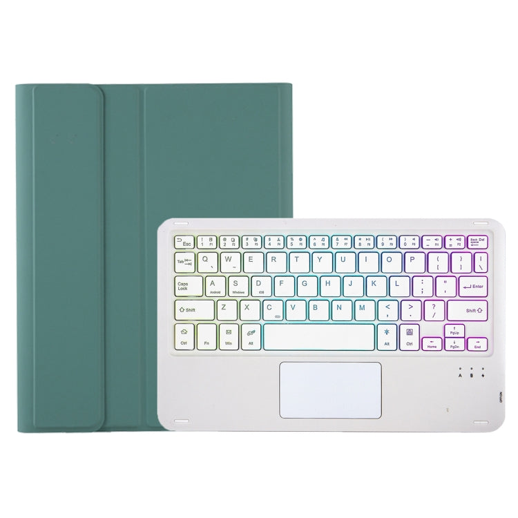 For iPad Air 11 2025 / 2024 / Air 5 10.9 / Air 4 A098B-AS Detachable Ultra-Thin Backlit Bluetooth Touch Keyboard Leather Tablet Case with Pen Slot