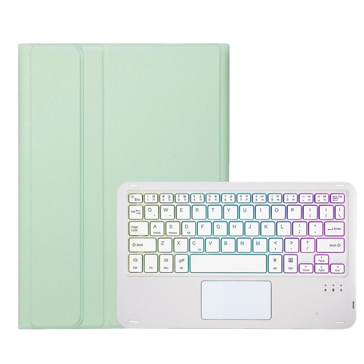 For iPad Air 11 2025 / 2024 / Air 5 10.9 / Air 4 A098B-AS Detachable Ultra-Thin Backlit Bluetooth Touch Keyboard Leather Tablet Case with Pen Slot