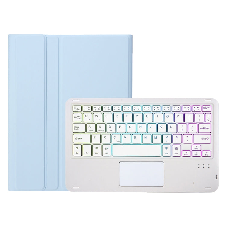For iPad Air 11 2025 / 2024 / Air 5 10.9 / Air 4 A098B-AS Detachable Ultra-Thin Backlit Bluetooth Touch Keyboard Leather Tablet Case with Pen Slot