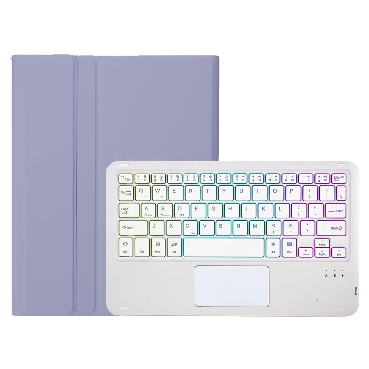 For iPad Air 11 2025 / 2024 / Air 5 10.9 / Air 4 A098B-AS Detachable Ultra-Thin Backlit Bluetooth Touch Keyboard Leather Tablet Case with Pen Slot