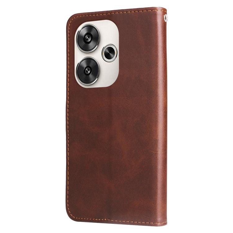For Xiaomi Poco F6 Fashion Calf Texture Zipper Leather Phone Case