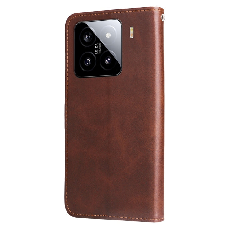 For Xiaomi 15 Fashion Calf Texture Zipper Leather Phone Case
