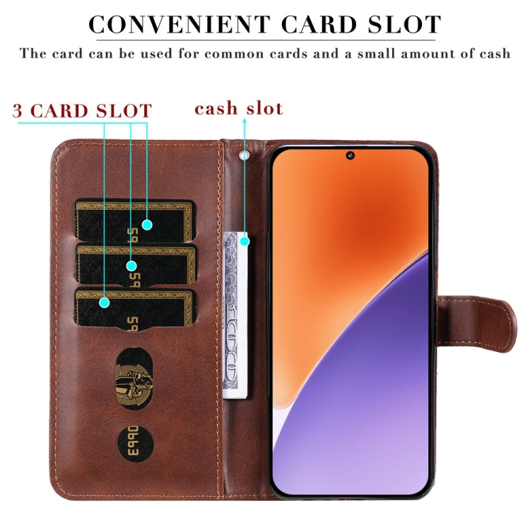 For Xiaomi 15 Fashion Calf Texture Zipper Leather Phone Case