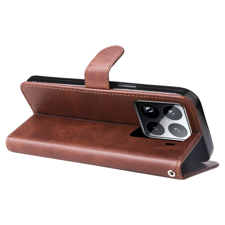 For Xiaomi 15 Pro Fashion Calf Texture Zipper Leather Phone Case
