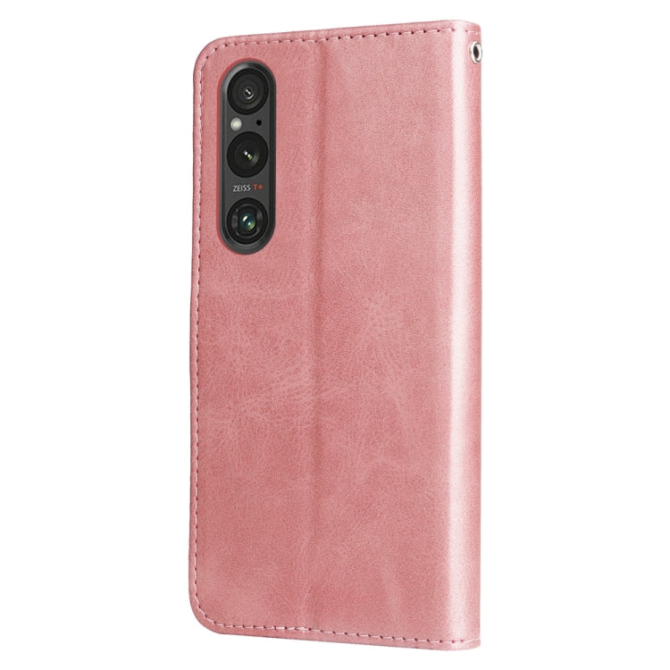 For Sony Xperia 1 V Fashion Calf Texture Zipper Leather Phone Case