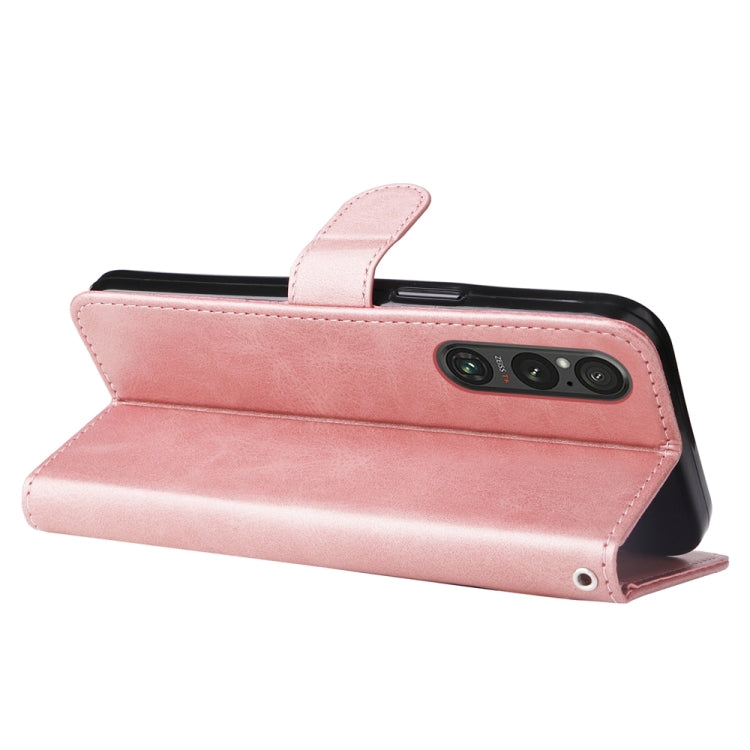 For Sony Xperia 1 V Fashion Calf Texture Zipper Leather Phone Case