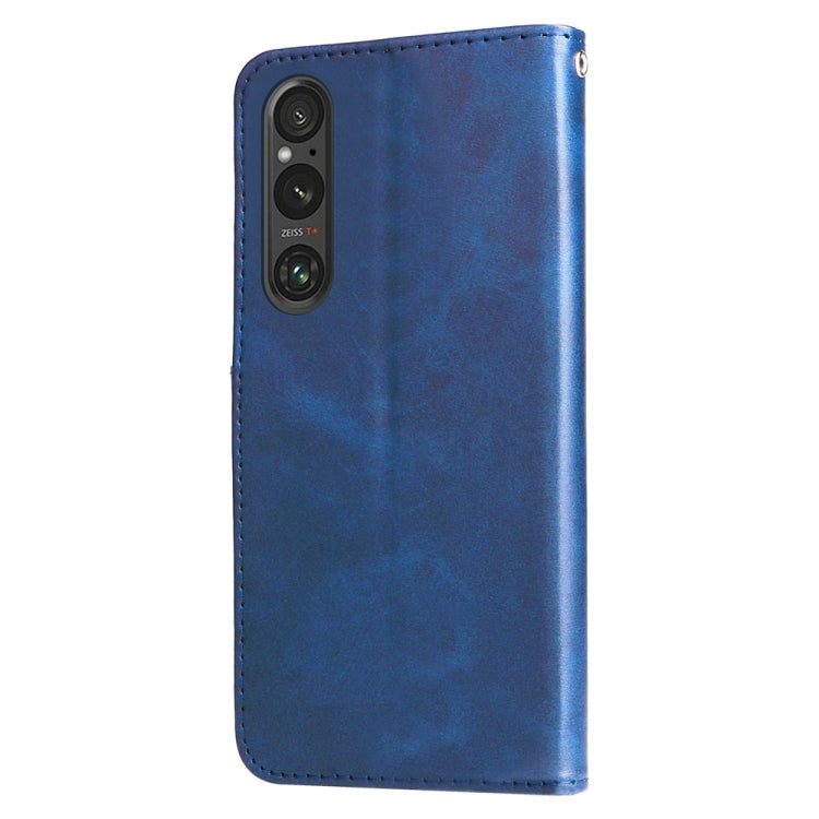 For Sony Xperia 1 V Fashion Calf Texture Zipper Leather Phone Case