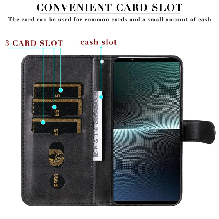For Sony Xperia 1 V Fashion Calf Texture Zipper Leather Phone Case