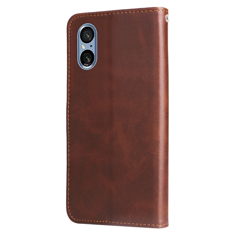 For Sony Xperia 5 V Fashion Calf Texture Zipper Leather Phone Case