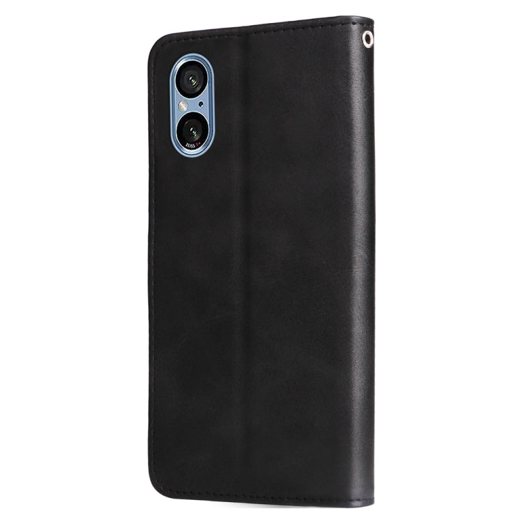 For Sony Xperia 5 V Fashion Calf Texture Zipper Leather Phone Case