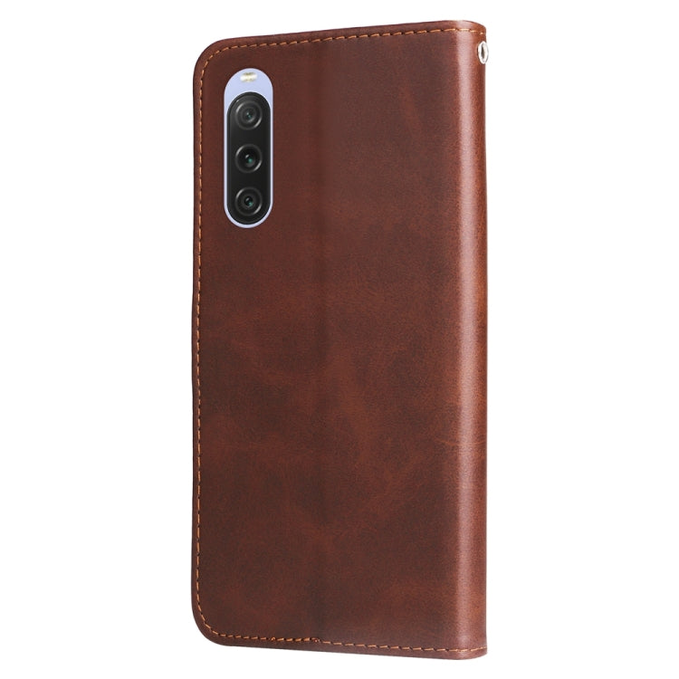 For Sony Xperia 10 V Fashion Calf Texture Zipper Leather Phone Case