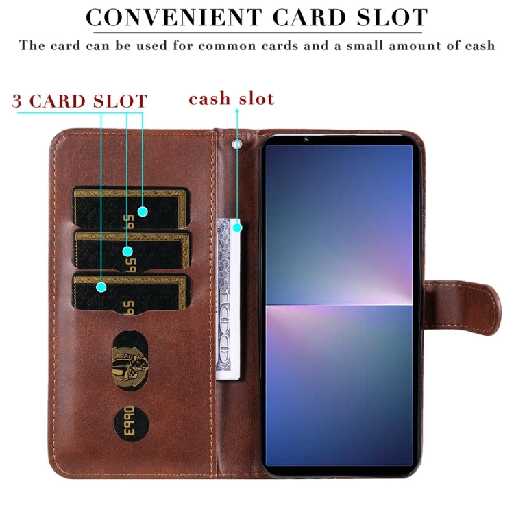 For Sony Xperia 10 V Fashion Calf Texture Zipper Leather Phone Case