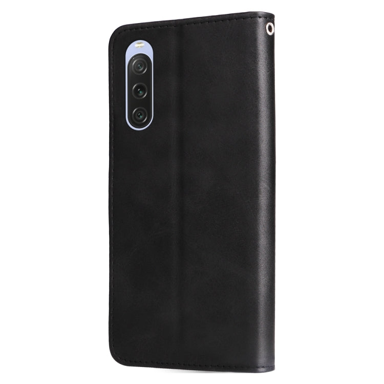 For Sony Xperia 10 V Fashion Calf Texture Zipper Leather Phone Case