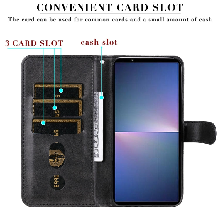 For Sony Xperia 10 V Fashion Calf Texture Zipper Leather Phone Case