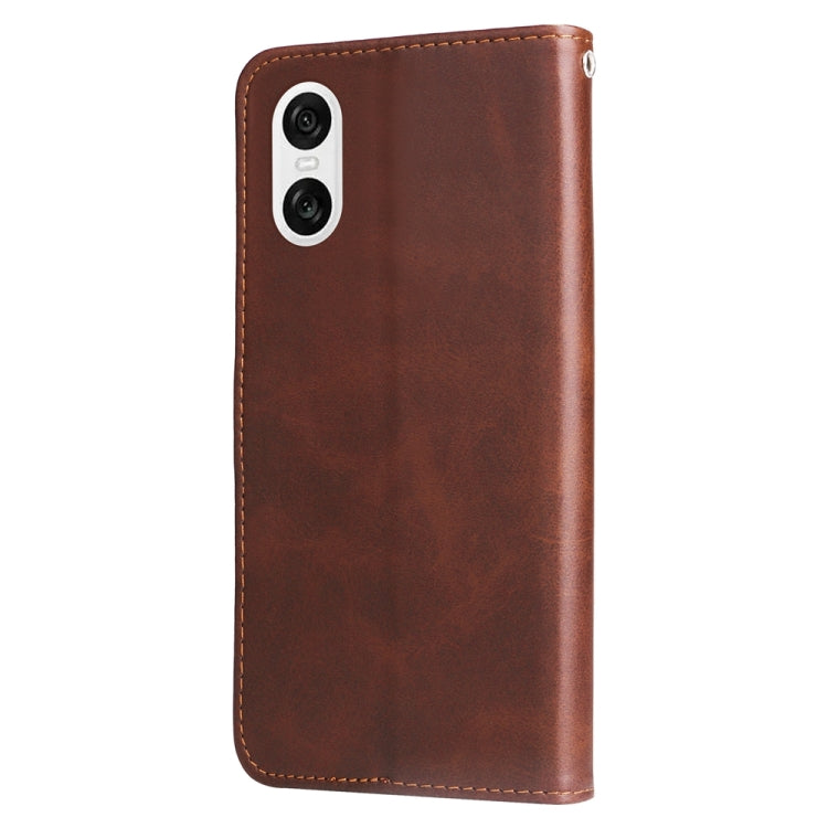 For Sony Xperia 10 VI Fashion Calf Texture Zipper Leather Phone Case