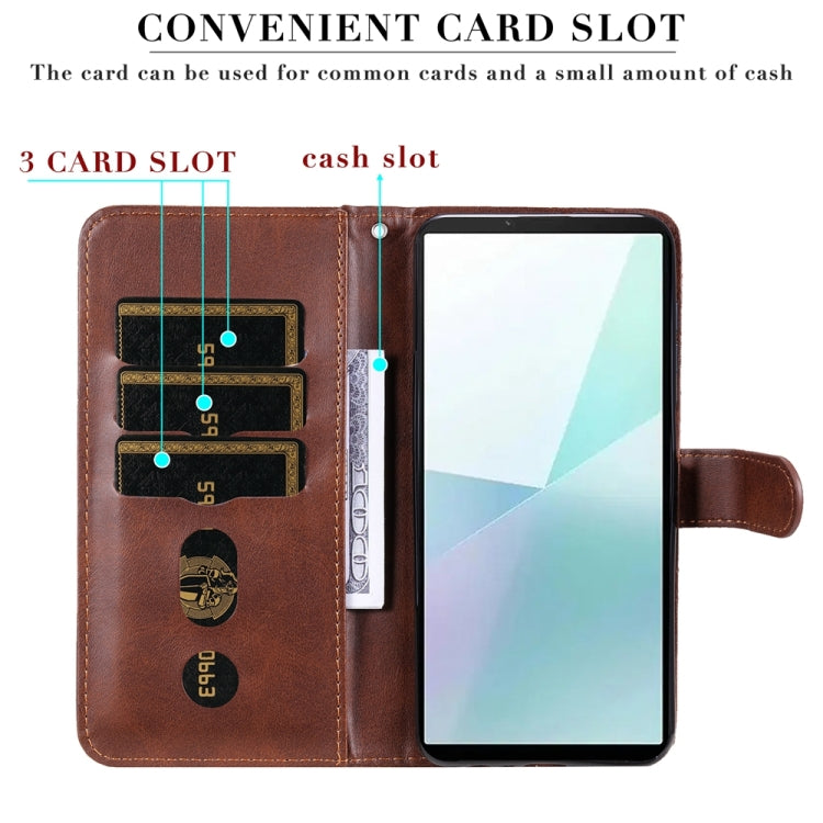 For Sony Xperia 10 VI Fashion Calf Texture Zipper Leather Phone Case