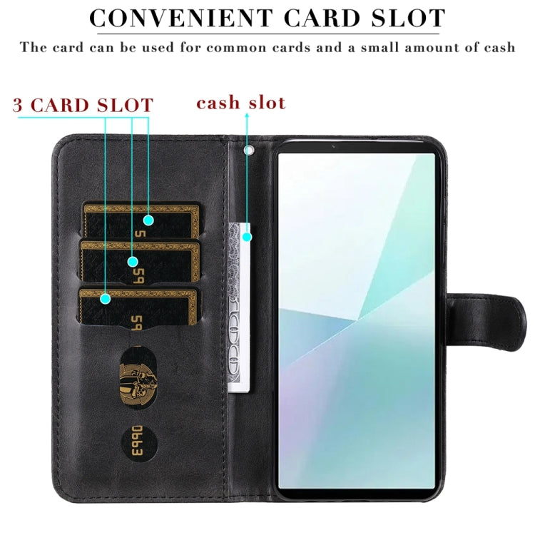 For Sony Xperia 10 VI Fashion Calf Texture Zipper Leather Phone Case