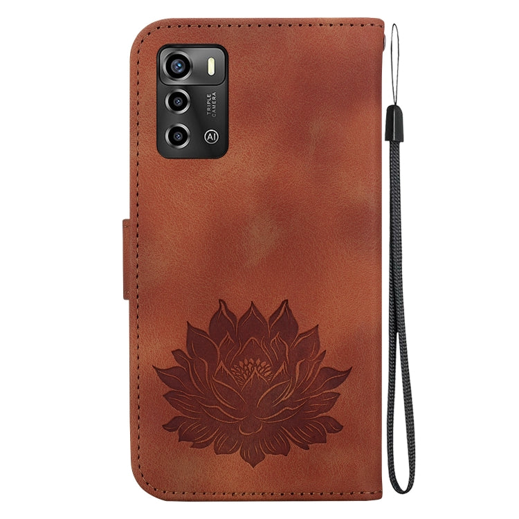 For ZTE Blade A72 / V40 Vita Lotus Embossed Leather Phone Case