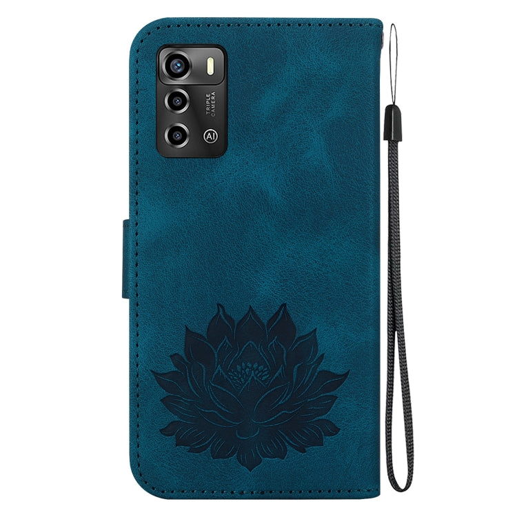 For ZTE Blade A72 / V40 Vita Lotus Embossed Leather Phone Case