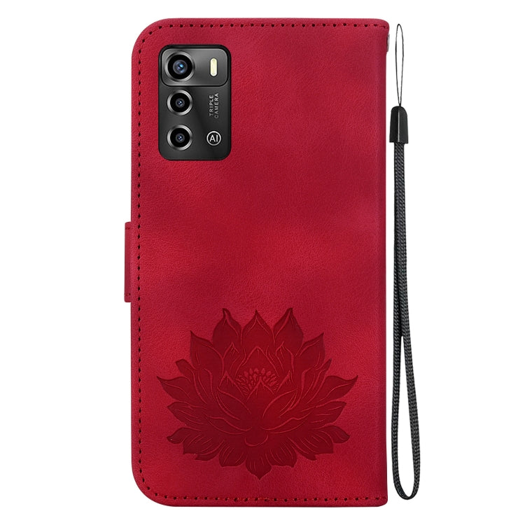 For ZTE Blade A72 / V40 Vita Lotus Embossed Leather Phone Case