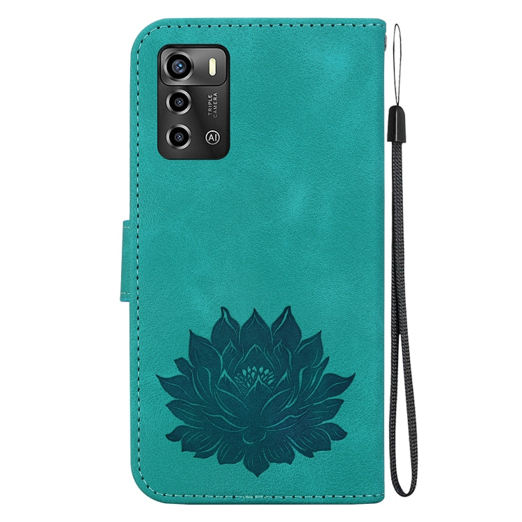 For ZTE Blade A72 / V40 Vita Lotus Embossed Leather Phone Case