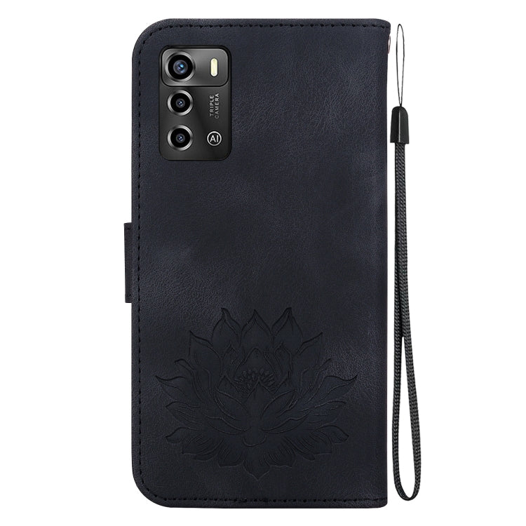 For ZTE Blade A72 / V40 Vita Lotus Embossed Leather Phone Case