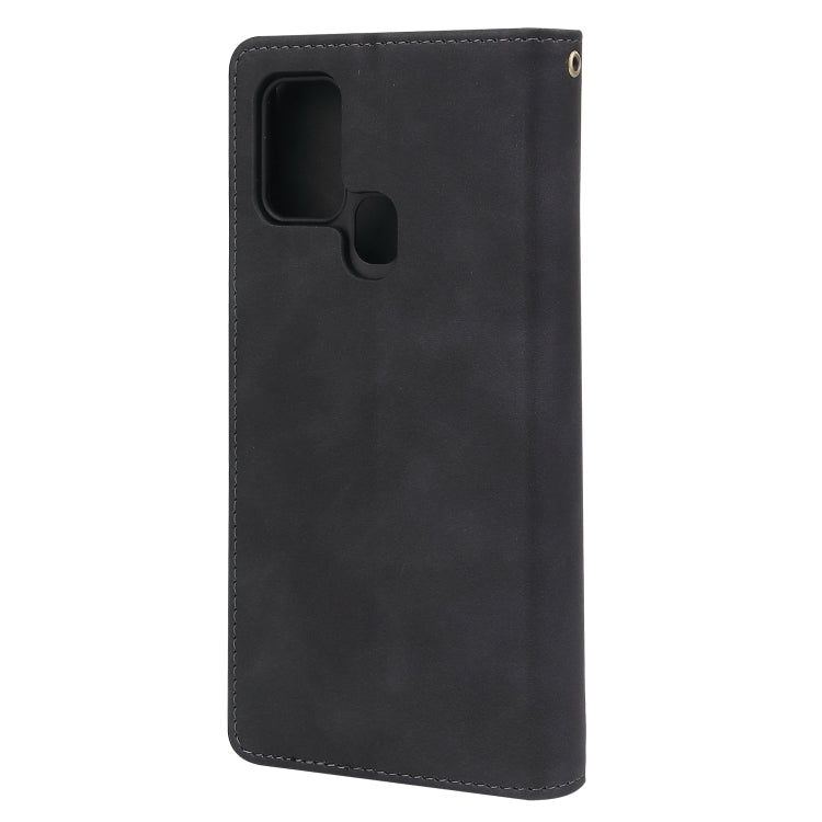 For Samsung Galaxy A21s Multifunctional Retro Frosted Horizontal Flip Leather Case with Card Slot & Holder & Zipper Wallet & Photo Frame & Lanyard