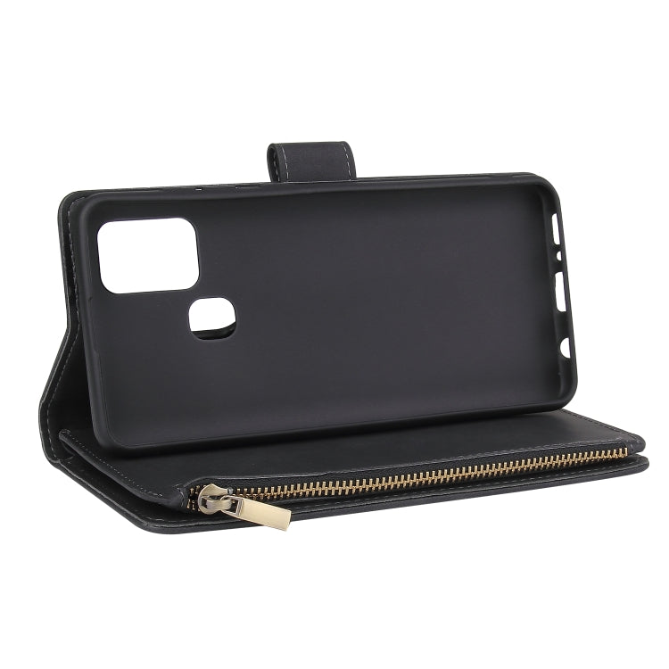For Samsung Galaxy A21s Multifunctional Retro Frosted Horizontal Flip Leather Case with Card Slot & Holder & Zipper Wallet & Photo Frame & Lanyard