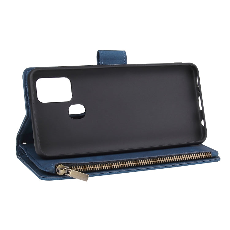 For Samsung Galaxy A21s Multifunctional Retro Frosted Horizontal Flip Leather Case with Card Slot & Holder & Zipper Wallet & Photo Frame & Lanyard