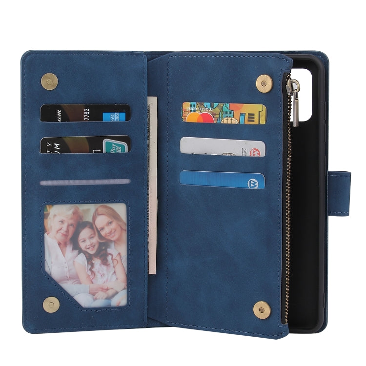 For Samsung Galaxy A21s Multifunctional Retro Frosted Horizontal Flip Leather Case with Card Slot & Holder & Zipper Wallet & Photo Frame & Lanyard