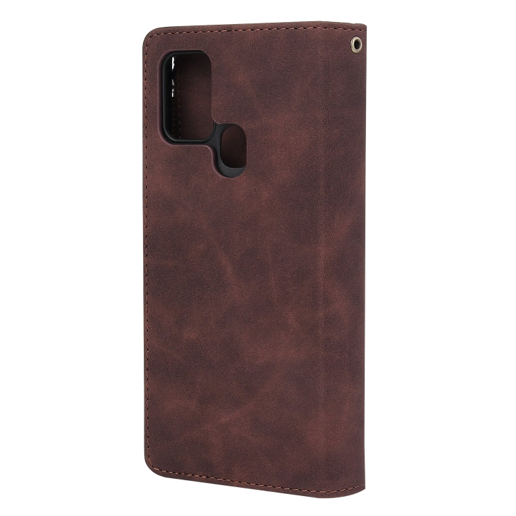 For Samsung Galaxy A21s Multifunctional Retro Frosted Horizontal Flip Leather Case with Card Slot & Holder & Zipper Wallet & Photo Frame & Lanyard
