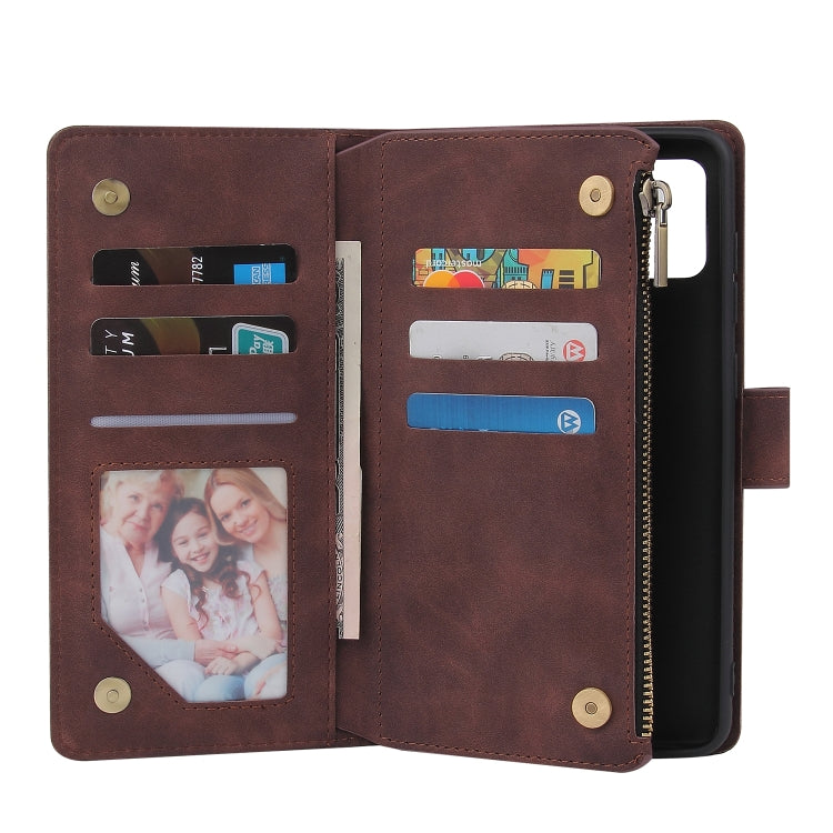For Samsung Galaxy A21s Multifunctional Retro Frosted Horizontal Flip Leather Case with Card Slot & Holder & Zipper Wallet & Photo Frame & Lanyard