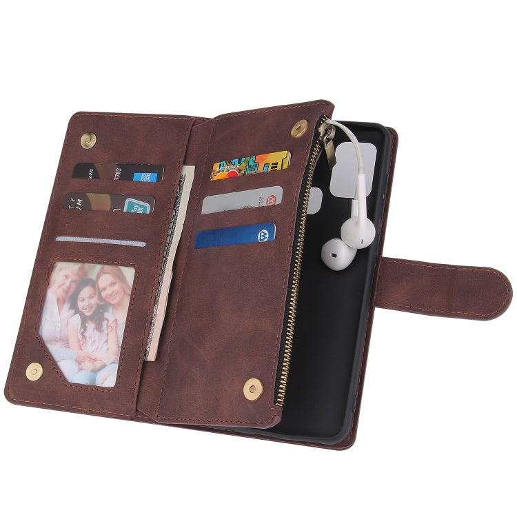 For Samsung Galaxy A21s Multifunctional Retro Frosted Horizontal Flip Leather Case with Card Slot & Holder & Zipper Wallet & Photo Frame & Lanyard